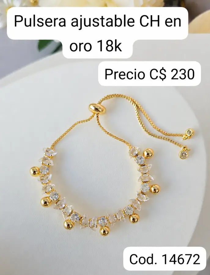 Pulsera ajustable oro 18k