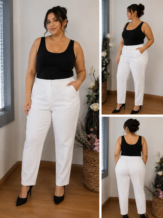 Pantalón blanco vestir - ZARA TALLA: XL - SEGUNDA MANO PREMIUM+