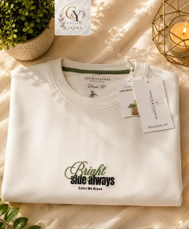 Camiseta Blanca Bordada Estilo Casual