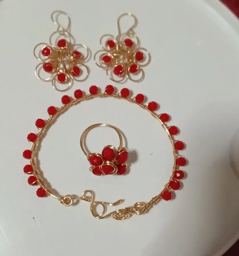 Juego de Joyas Artesanales Rojas