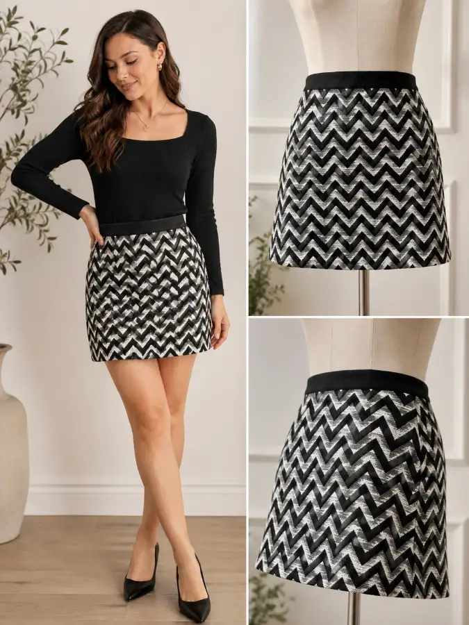 Falda Zig.Zag- SEGUNDA MANO. CALIDAD:PREMIUM