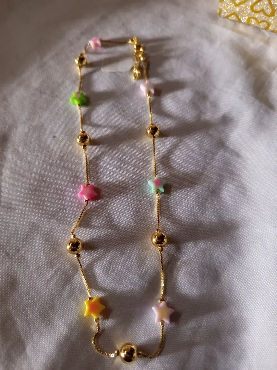 Collar cadena estrellas coloridas