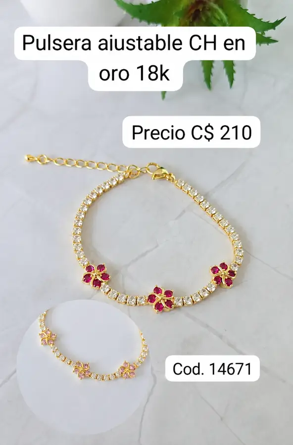 Pulsera Ajustable CH Oro 18k